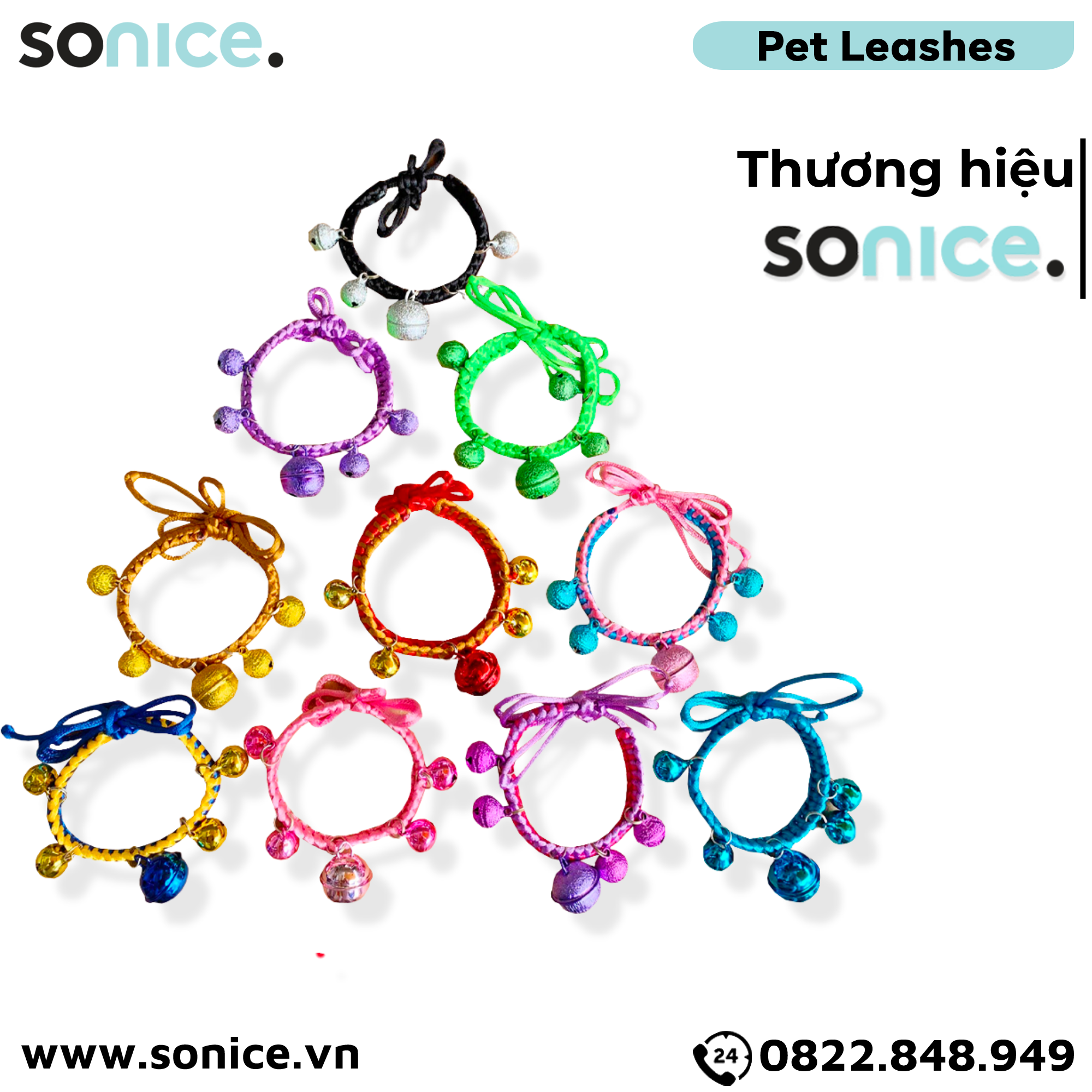  Vòng cổ lắc chuông SONICE Colour Mix - Dành cho chó mèo SONICE. 