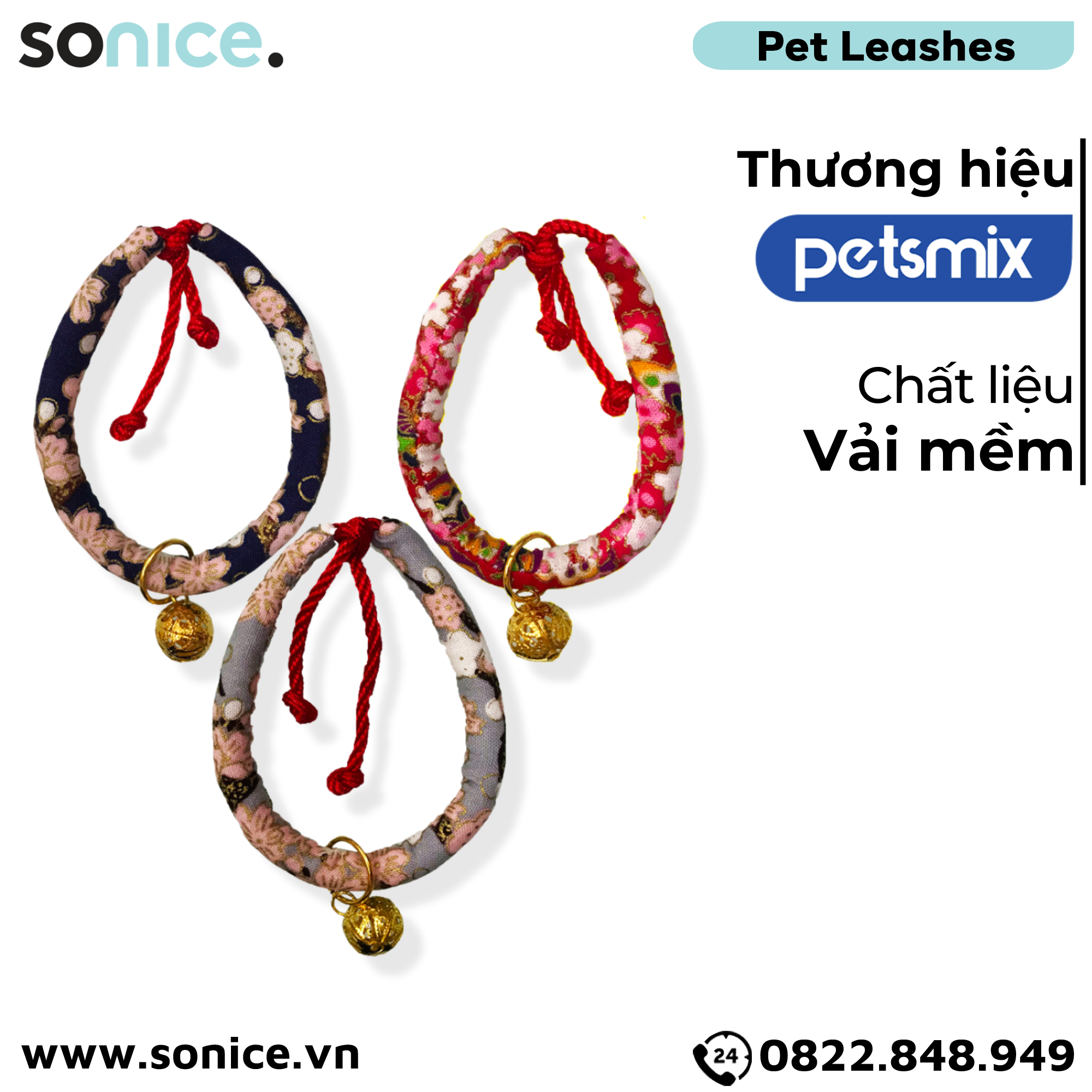  Vòng cổ may mắn Sakura cho thú cưng SONICE. 