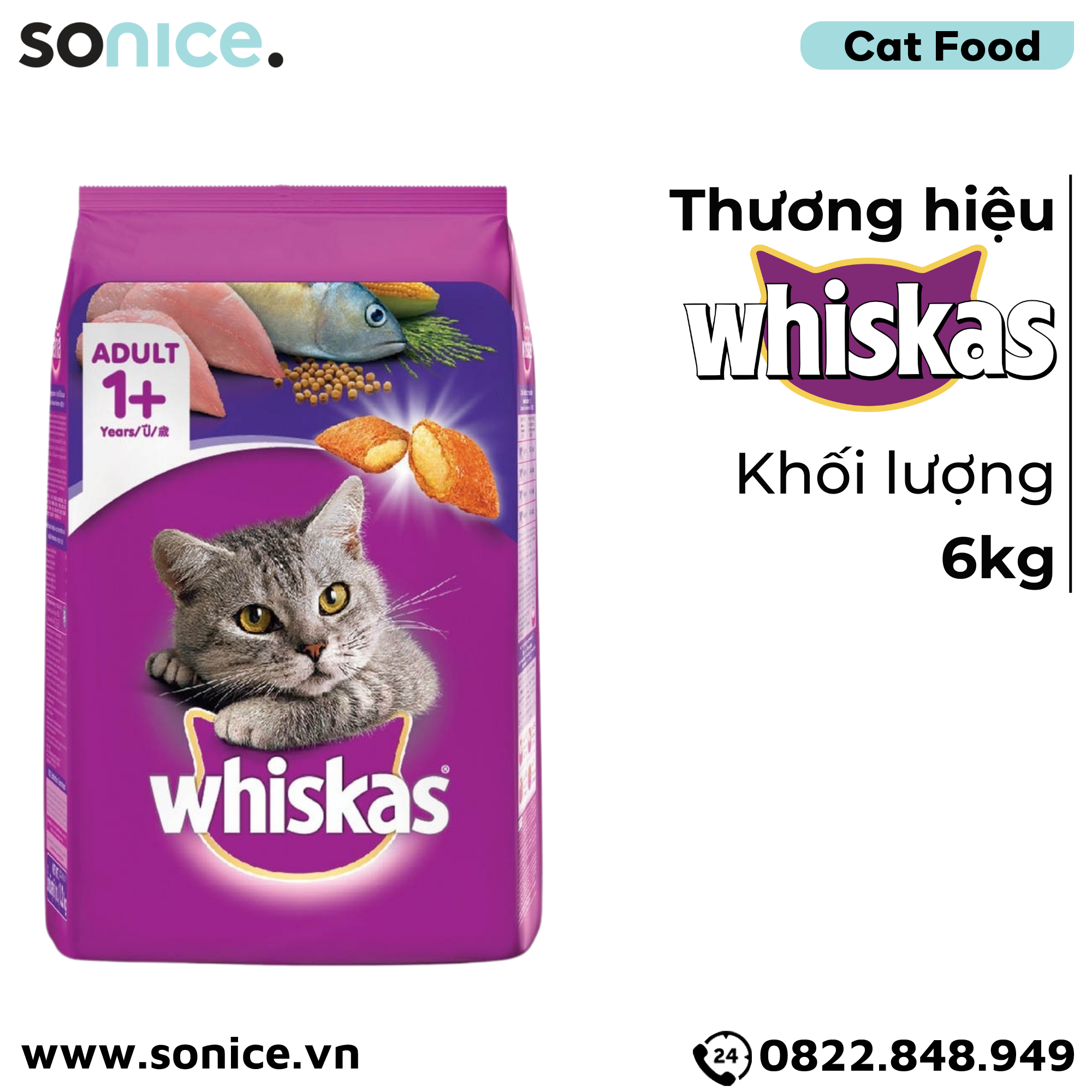 Thức ăn WHISKAS Cá Thu 6kg