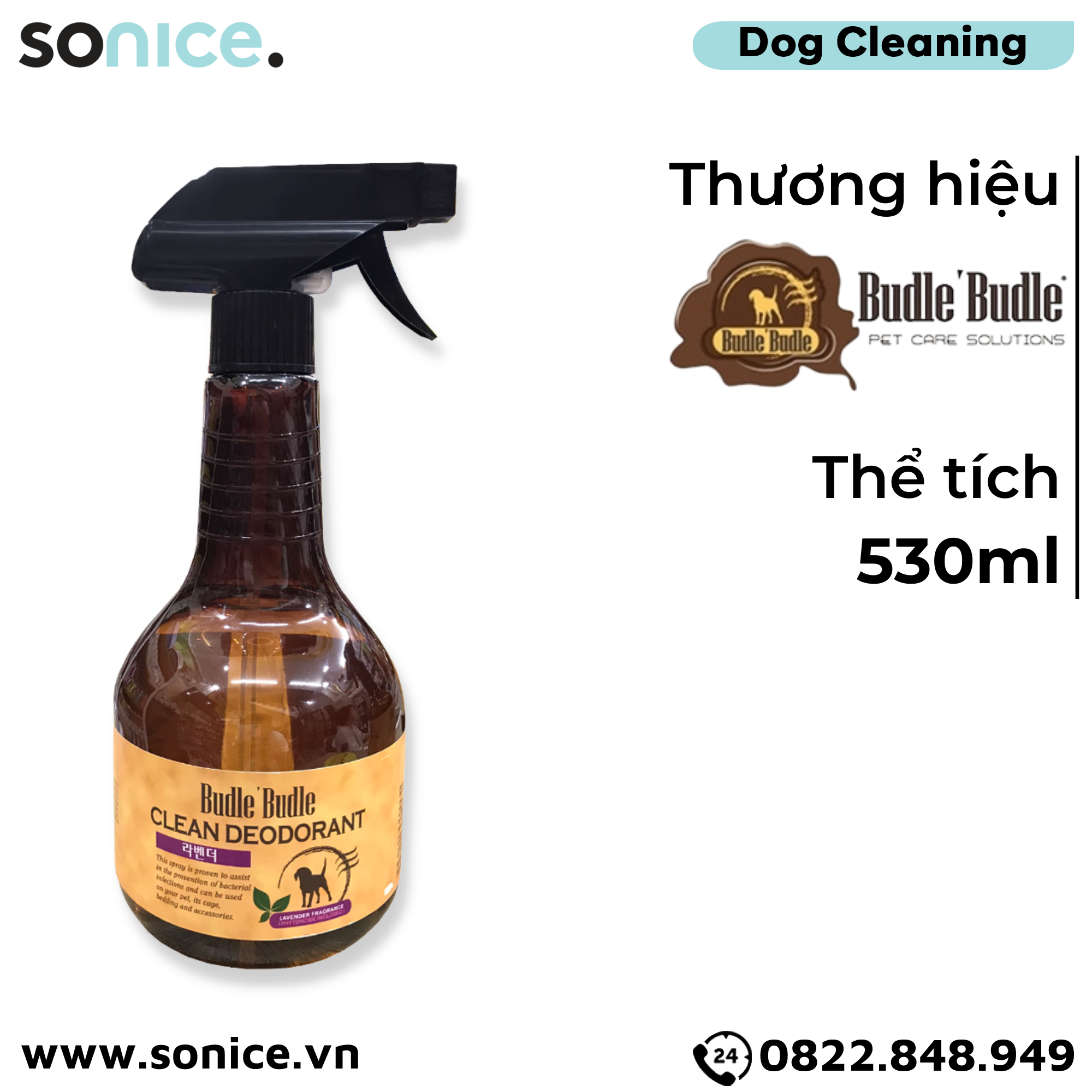 Xịt khử mùi dưỡng lông Budle Clear Lavender 530ml - Oải hương SONICE.