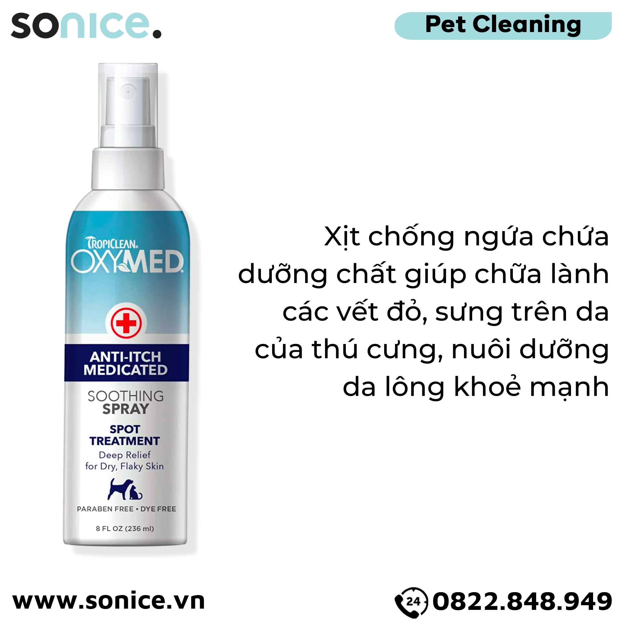 Xịt chống ngứa OxyMED Anti Itch Medicated 236ml SONICE.