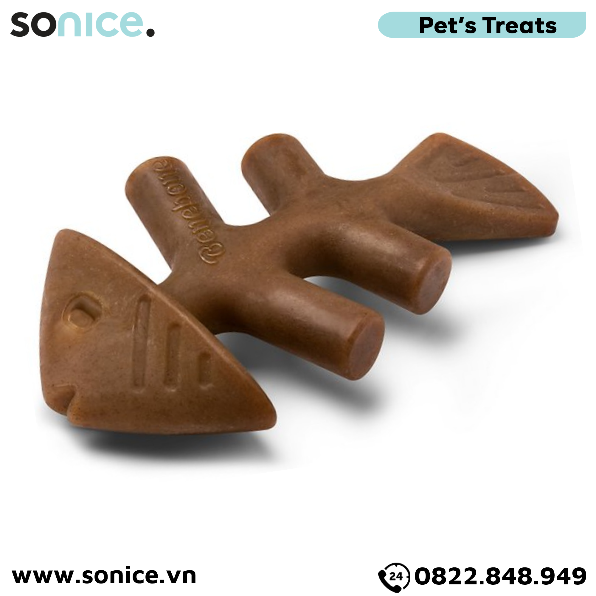 Xương gặm BENEBONE Fishbone Medium Size cho chó >30kg - vị cá hồi SONICE.