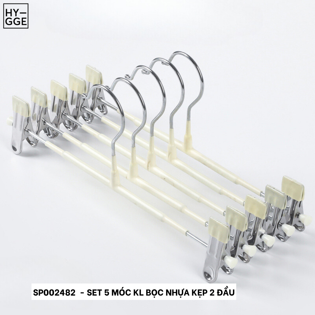 Set 5 móc KL bọc nhựa kẹp 2 đầu