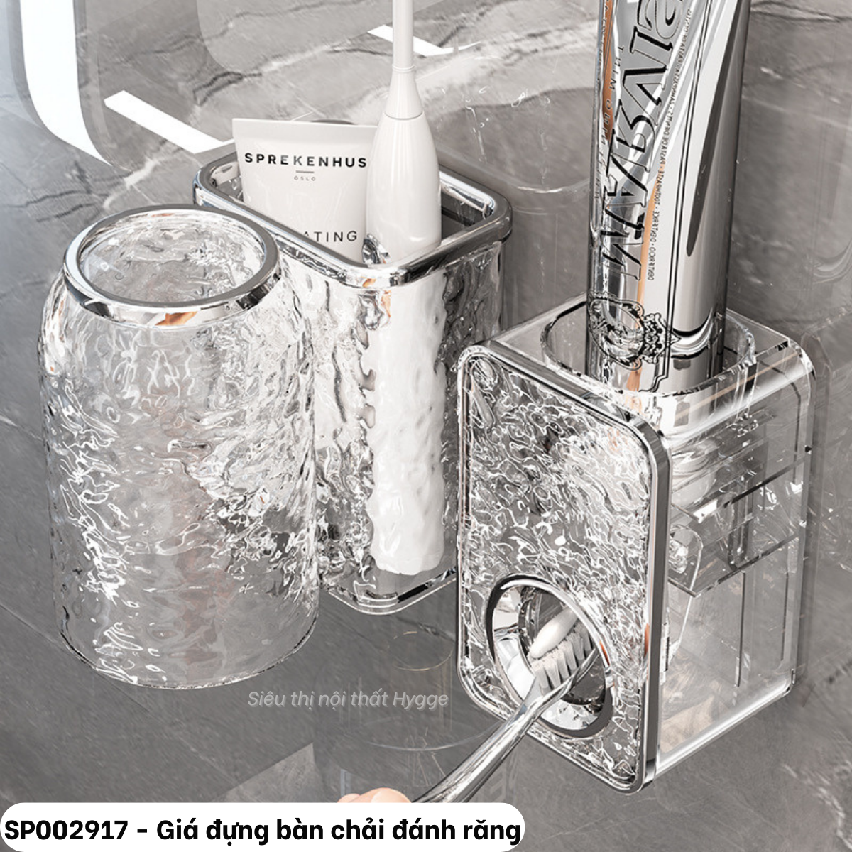 Giá đựng bàn chải đánh răng CÓ NGĂN ĐỂ ĐỒ treo tường
