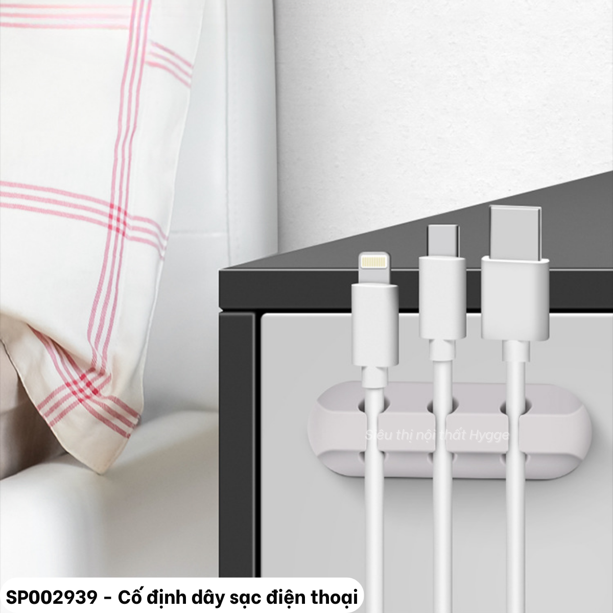 Cố định dây sạc điện thoại