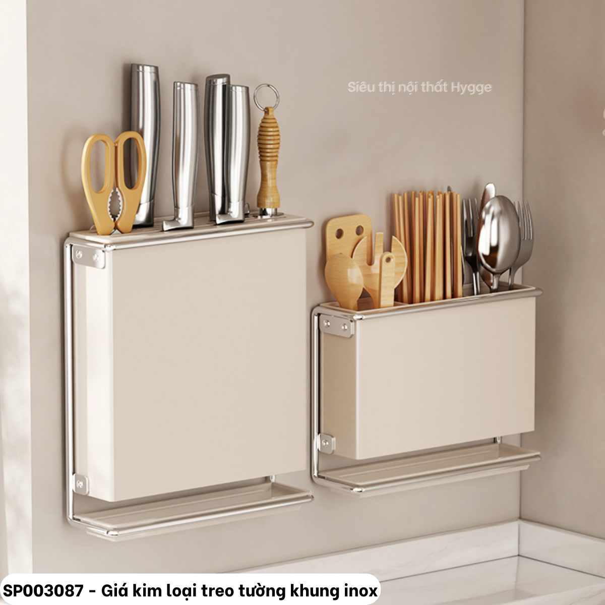 Giá kim loại treo tường khung inox