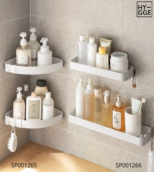 Kệ góc nhựa kèm móc Trắng