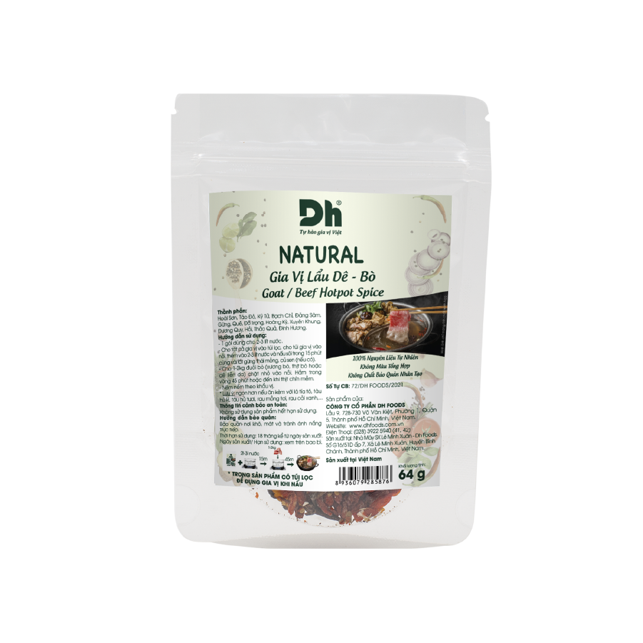Gia Vị Lẩu Dê - Bò 64G - Natural DH