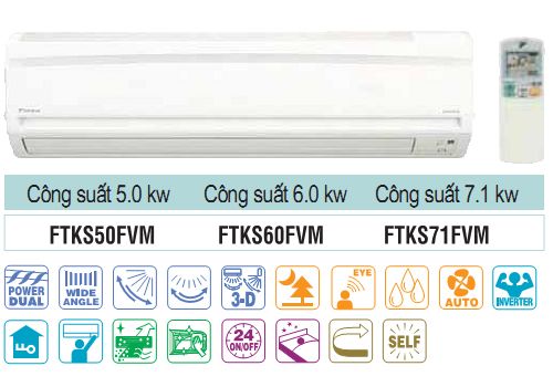  Dàn lạnh điều hòa Multi Daikin treo tường 1 chiều 18.000BTU FTKS50FVM 