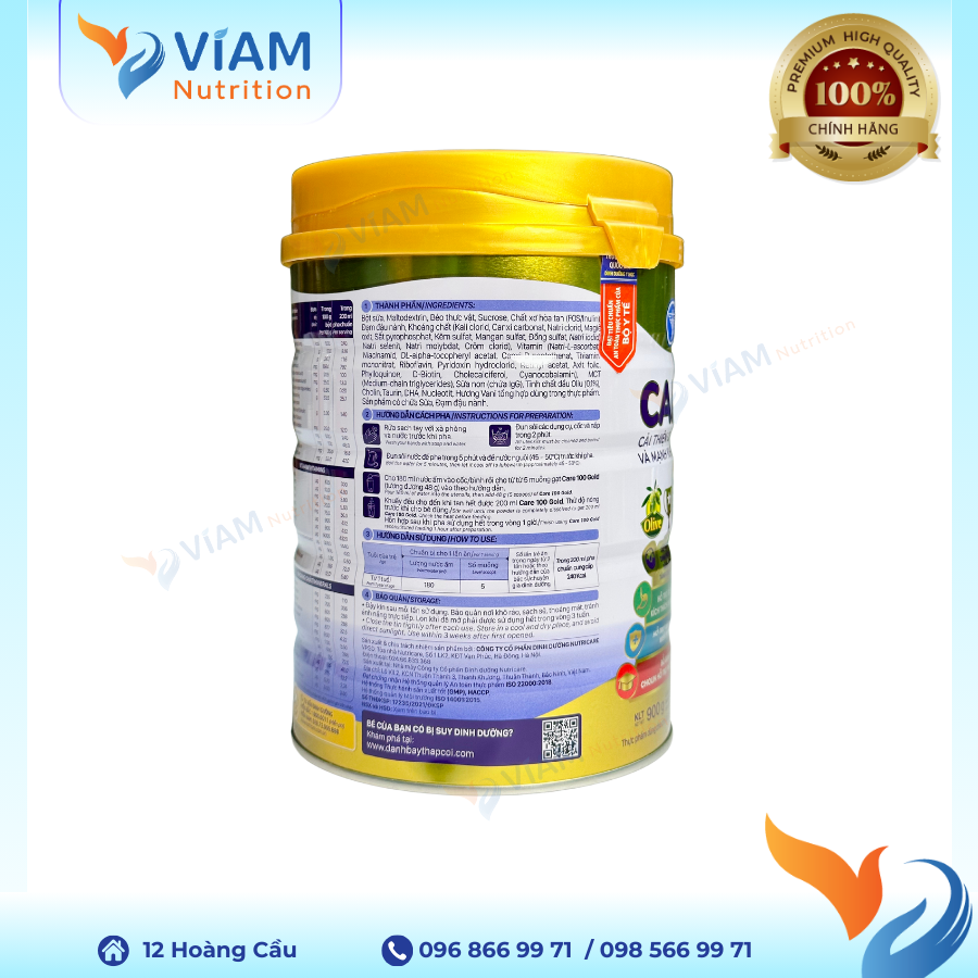 Sữa Care 100 Gold Grow 900g (1 - 10 tuổi)