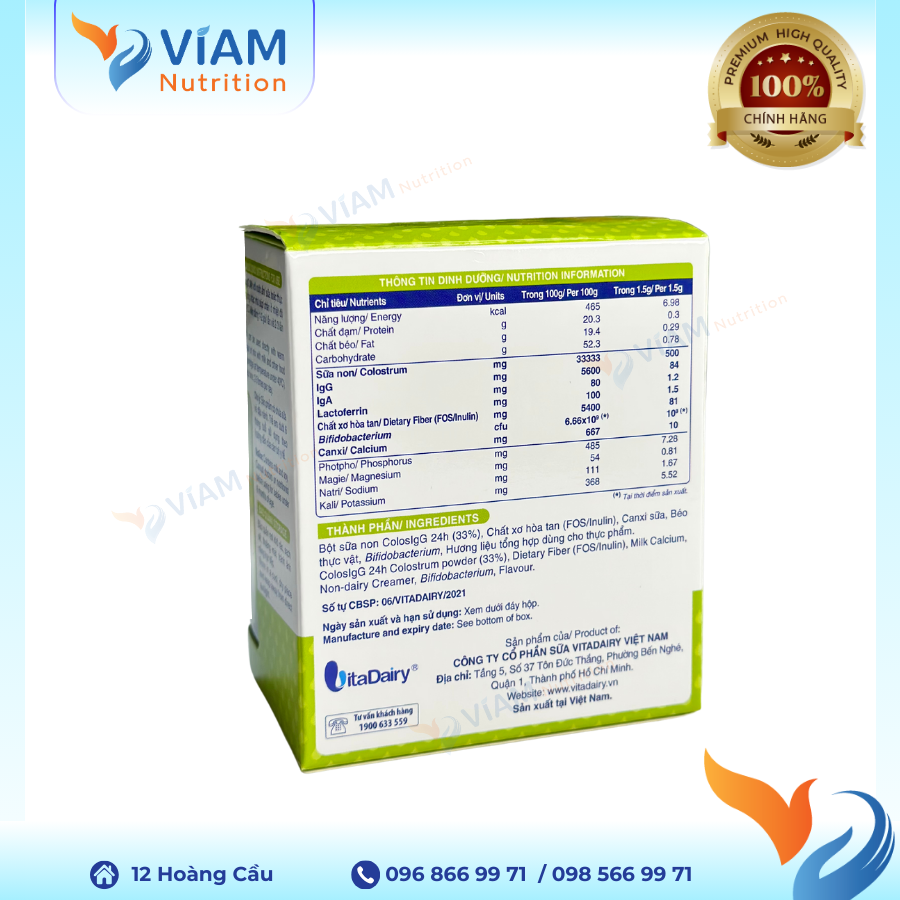 Sữa non ColosIgG 24h (Hộp 30 gói)