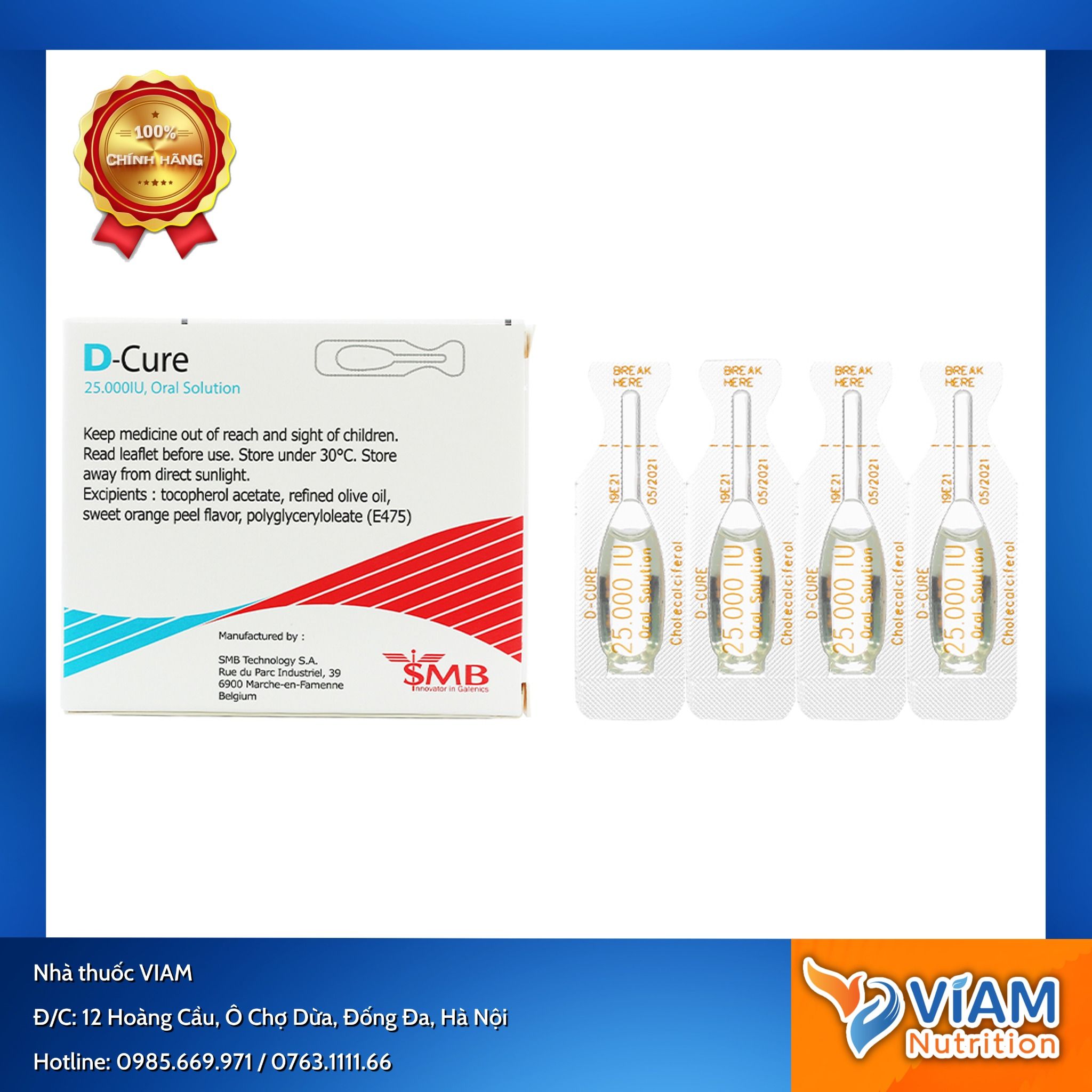 D cure 25.000IU (Hộp 4 ống)