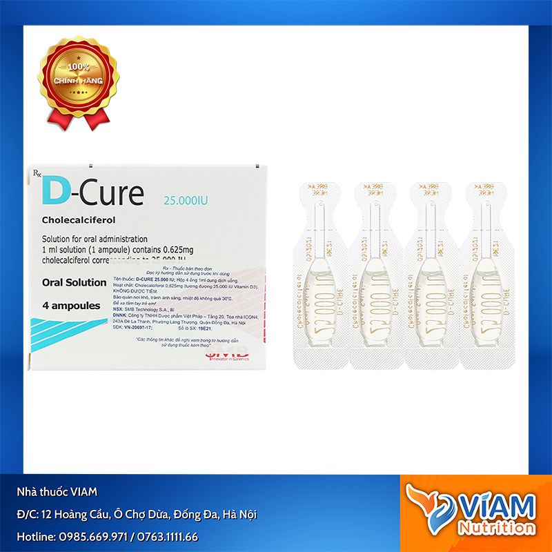 D cure 25.000IU (Hộp 4 ống)