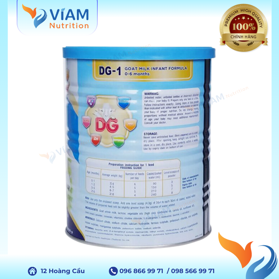 Sữa dê DG-1 400g (0-6 tháng)