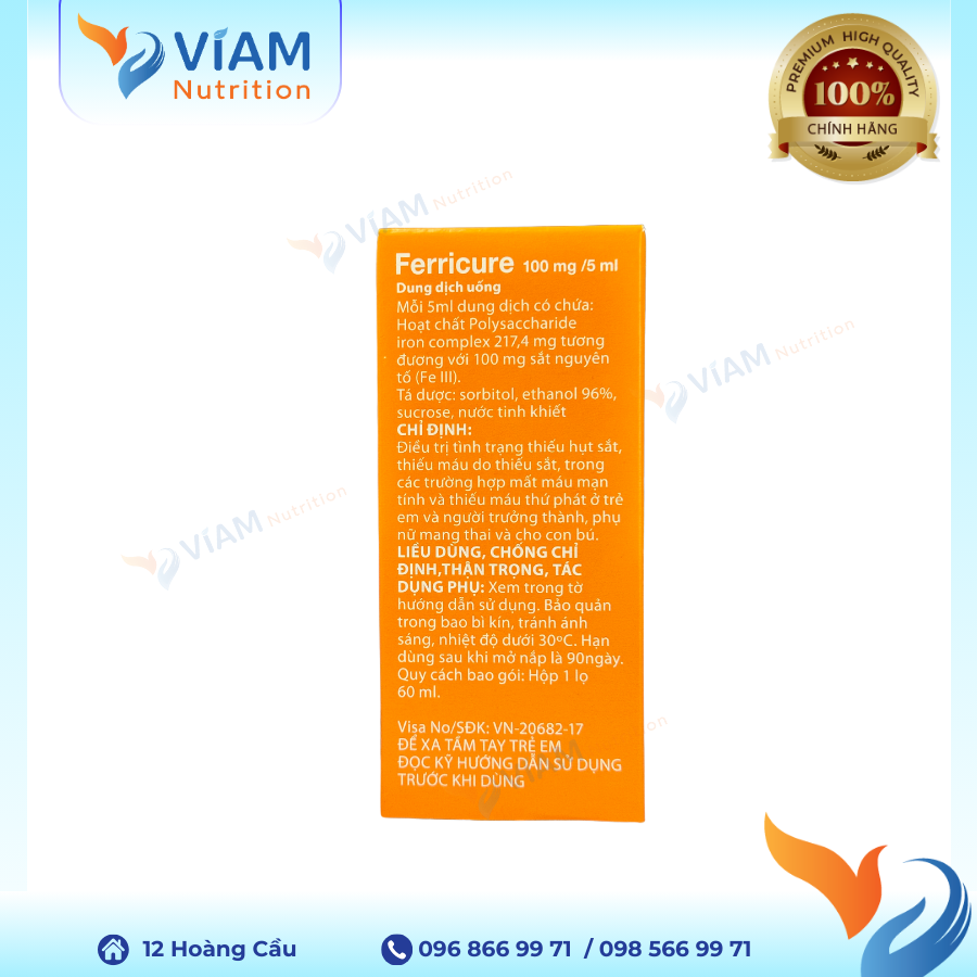 Ferricure 100mg/5ml (Lọ 60ml)