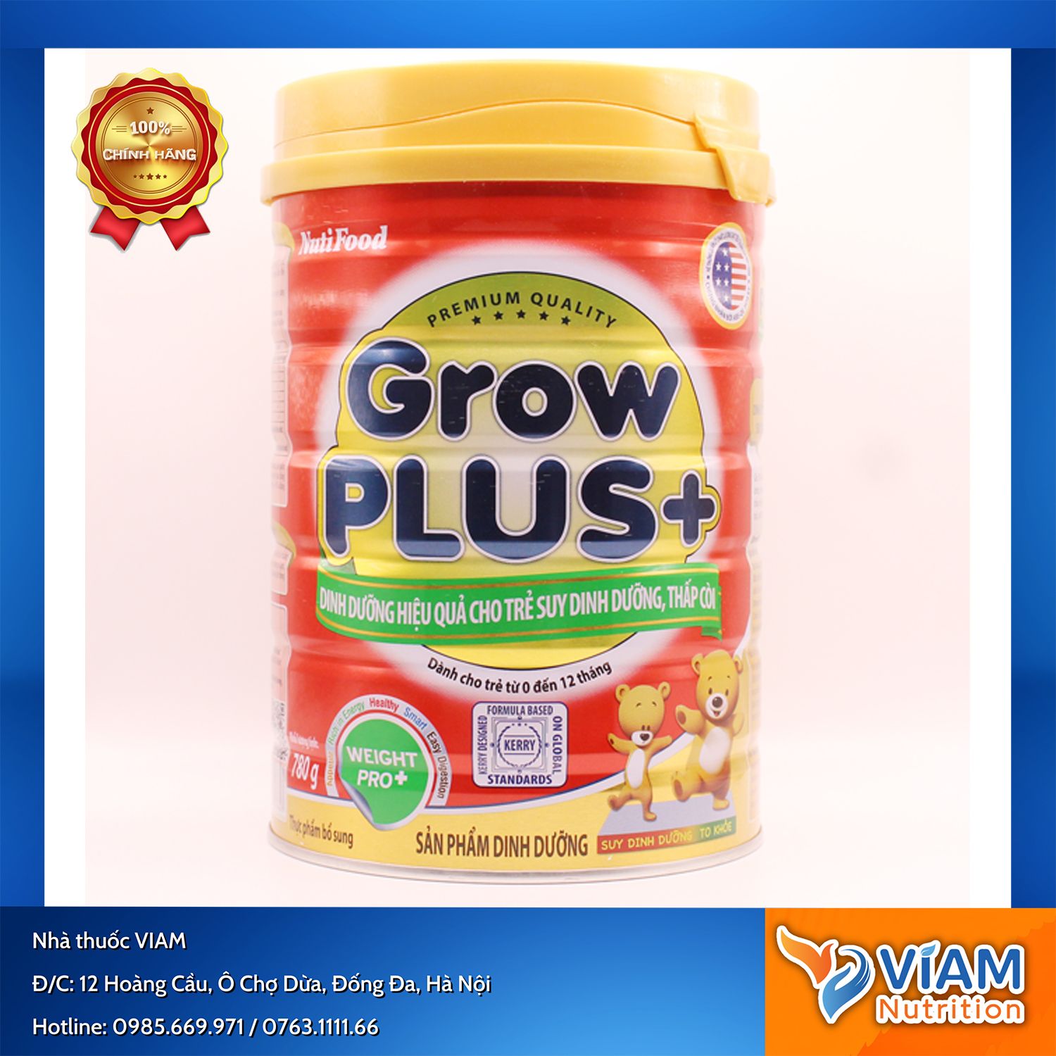 SỮA GROW PLUS+ SUY DINH DƯỠNG, THẤP CÒI DÀNH CHO TRẺ TỪ 0 ĐẾN 12 THÁNG (Lon 780g)