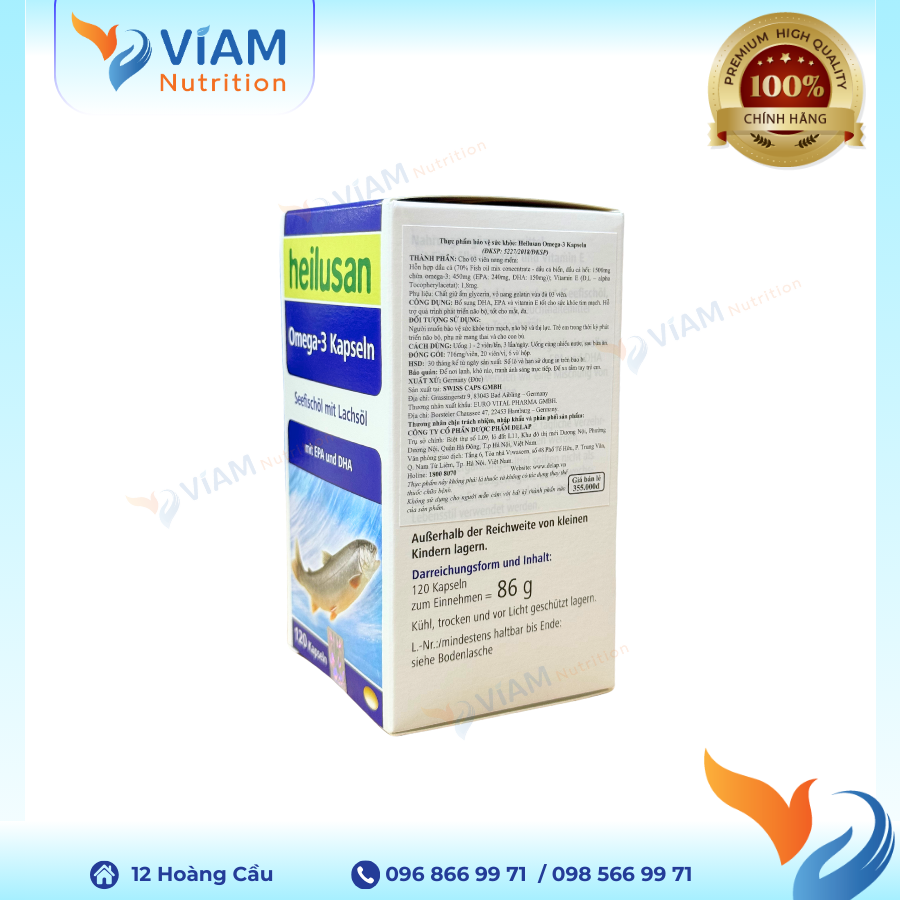 Heilusan-Omega 3 (Hộp 120 viên)
