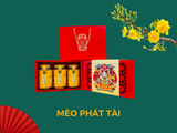  MÈO PHÁT TÀI - Túi Ivory đỏ 3 lọ (hũ) 200g BÒ MIẾNG (Có Hộp chia ngăn bên trong) 