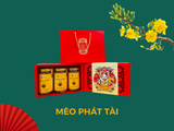  MÈO PHÁT TÀI - Túi Ivory đỏ 3 lọ (hũ) 200g BÒ MIẾNG (Có Hộp chia ngăn bên trong) 