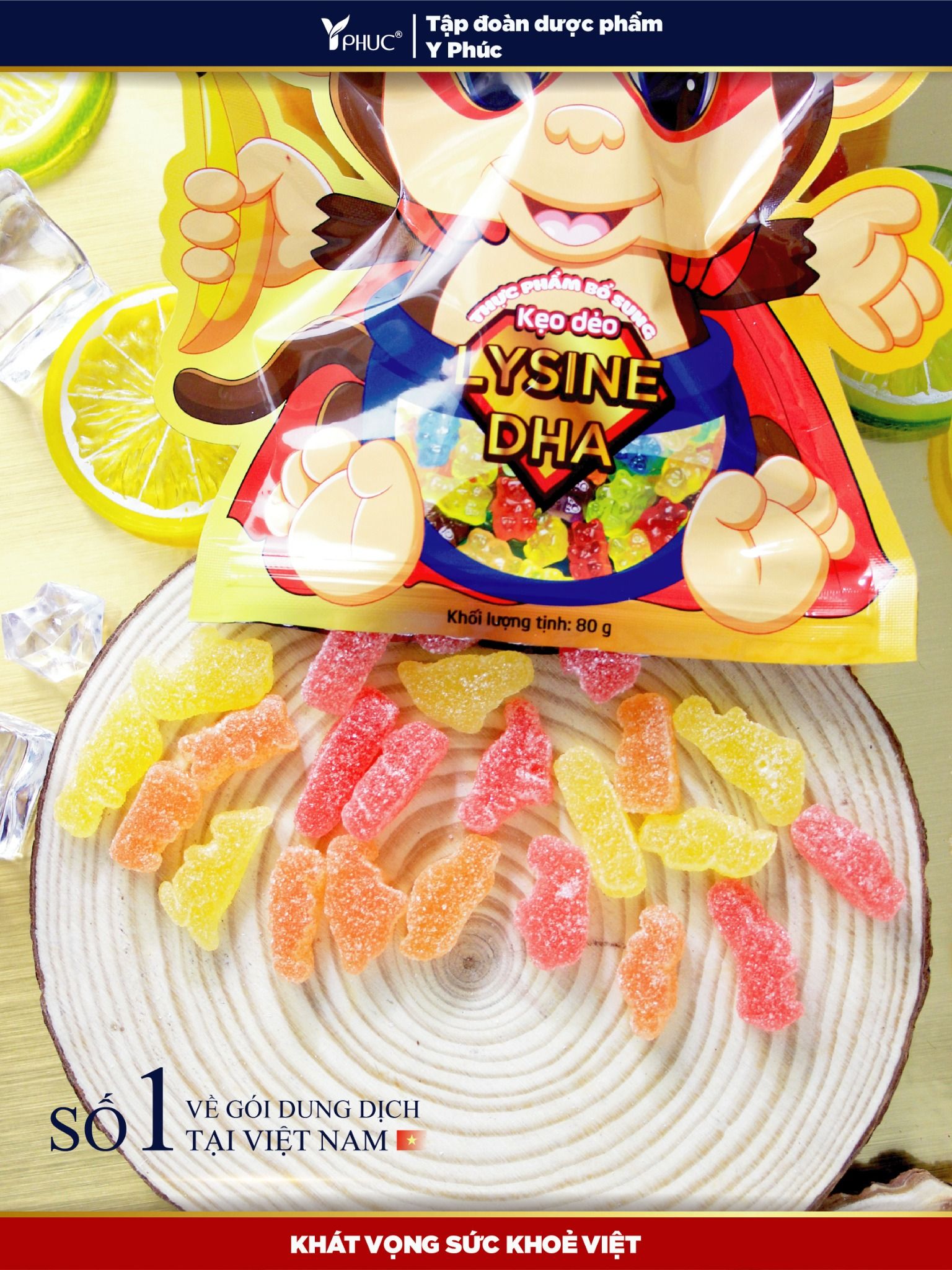 Kẹo dẻo Lysine DHA