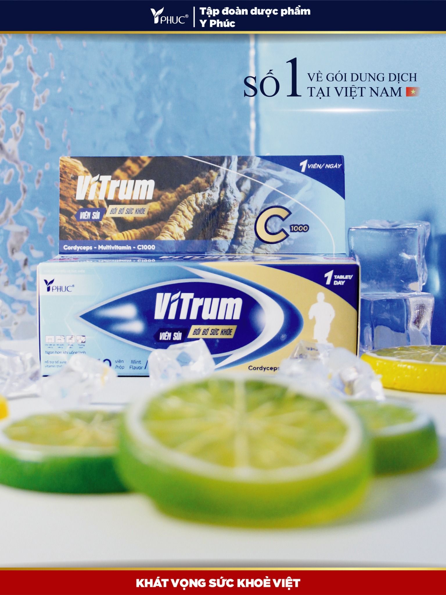 Viên sủi bồi bổ sức khỏe Vitrum ( vị bạc hà )
