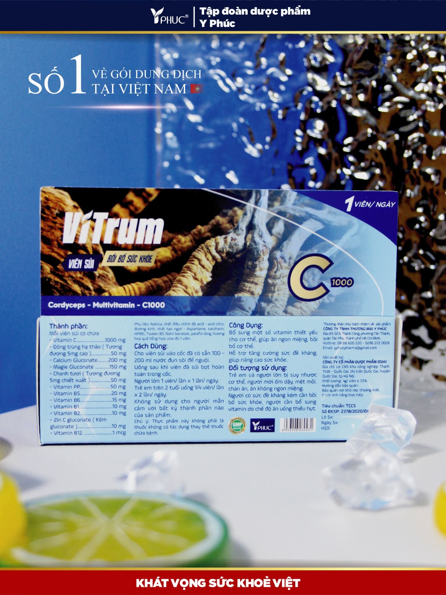 Viên sủi bồi bổ sức khỏe Vitrum ( vị bạc hà )