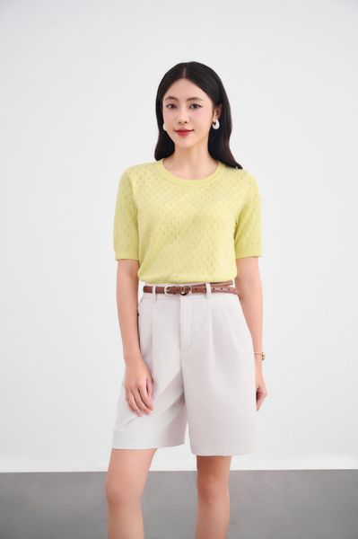 Áo len mongtogi cổ tròn tay lỡ gấu bo