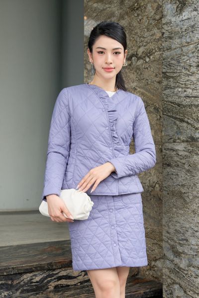 Áo phao nữ dáng ngắn Cardina chần trám lõi bông siêu nhẹ Nhật Bản