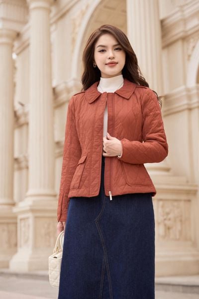 Áo phao nữ dáng ngắn Charming công nghệ chống dồn bông Nhật Bản