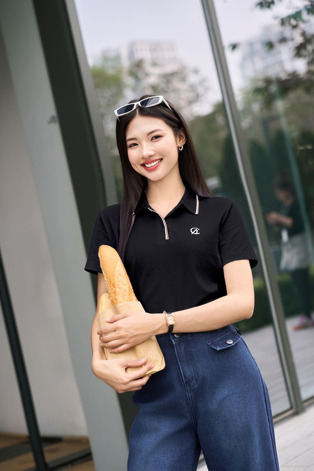 cách phối đồ với quần jean ống đứng