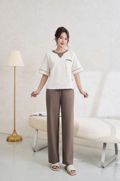 Bộ tay lửng có phối quần dài chất liệu cotton thoáng mát