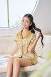  Bộ pijama đùi mặc nhà nữ Cardina chất liệu thô có phối 