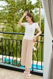  Quần culottes nữ Cardina chất liệu tăm lạnh cạp chun co giãn 