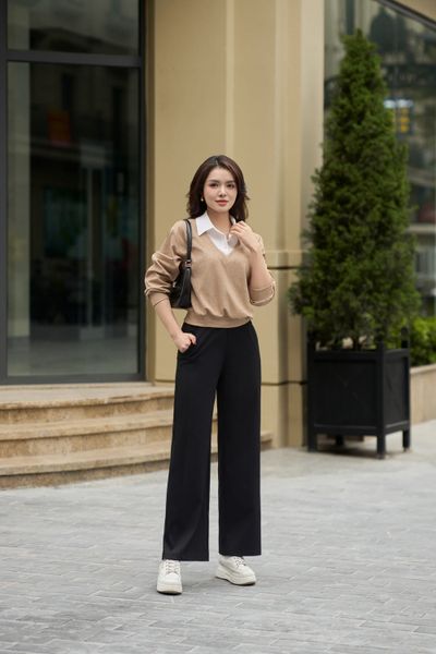 Quần Umi suông cạp cao gen bụng có túi hai bên