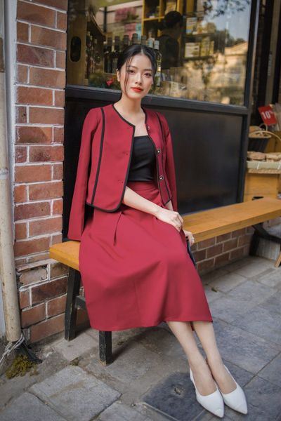 Áo tuyết mưa áo cổ tròn phối viền cao cấp