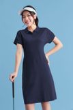  Đầm polo cổ đức có khuy chất cotton dáng thể thao tay liền 