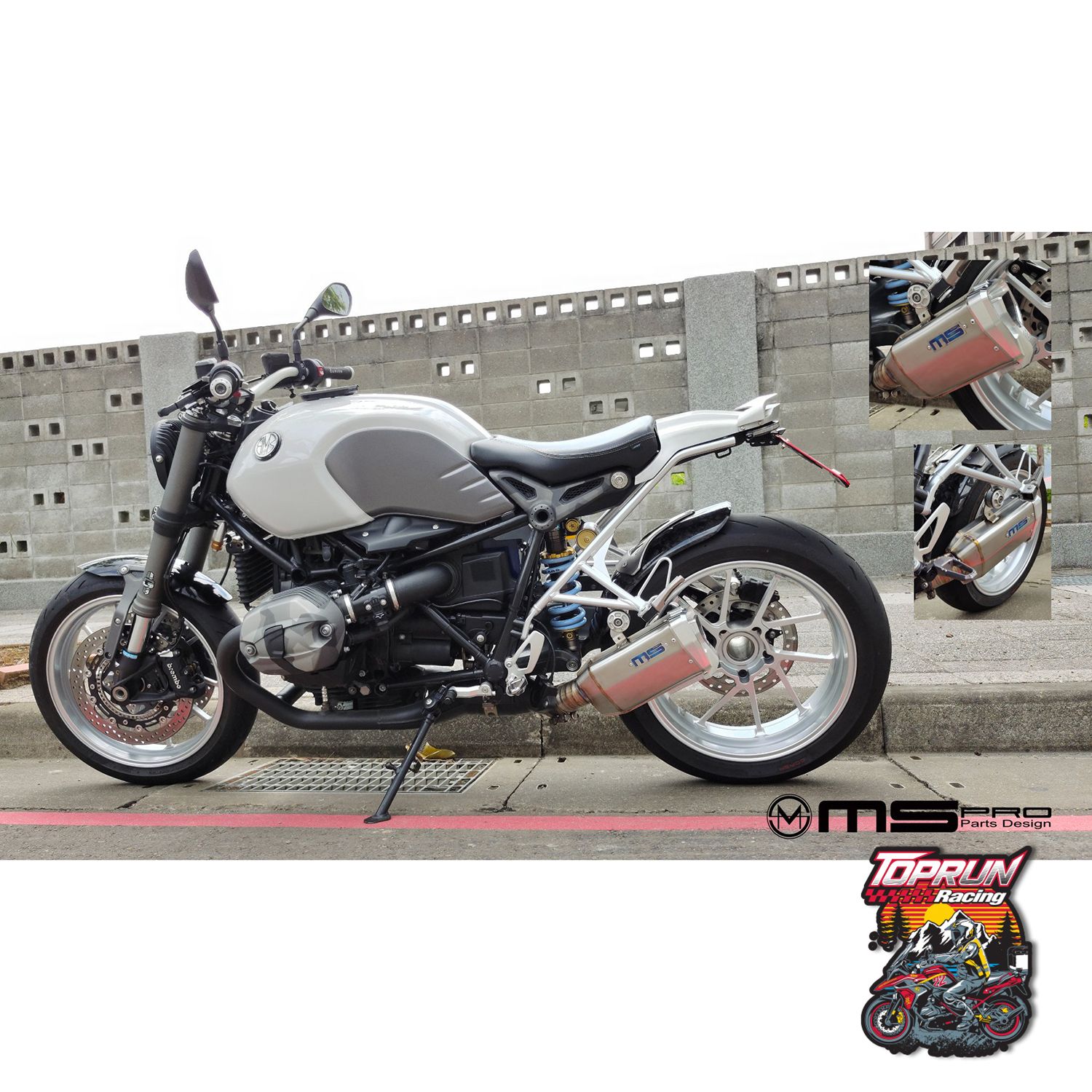  Pô MS Pro MSR9T008S cho BMW R Nine T 