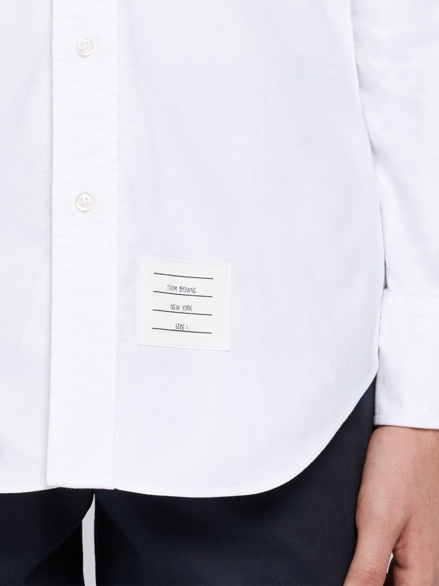 Áo Thom Browne Grosgrain Placket Oxford Shirt.