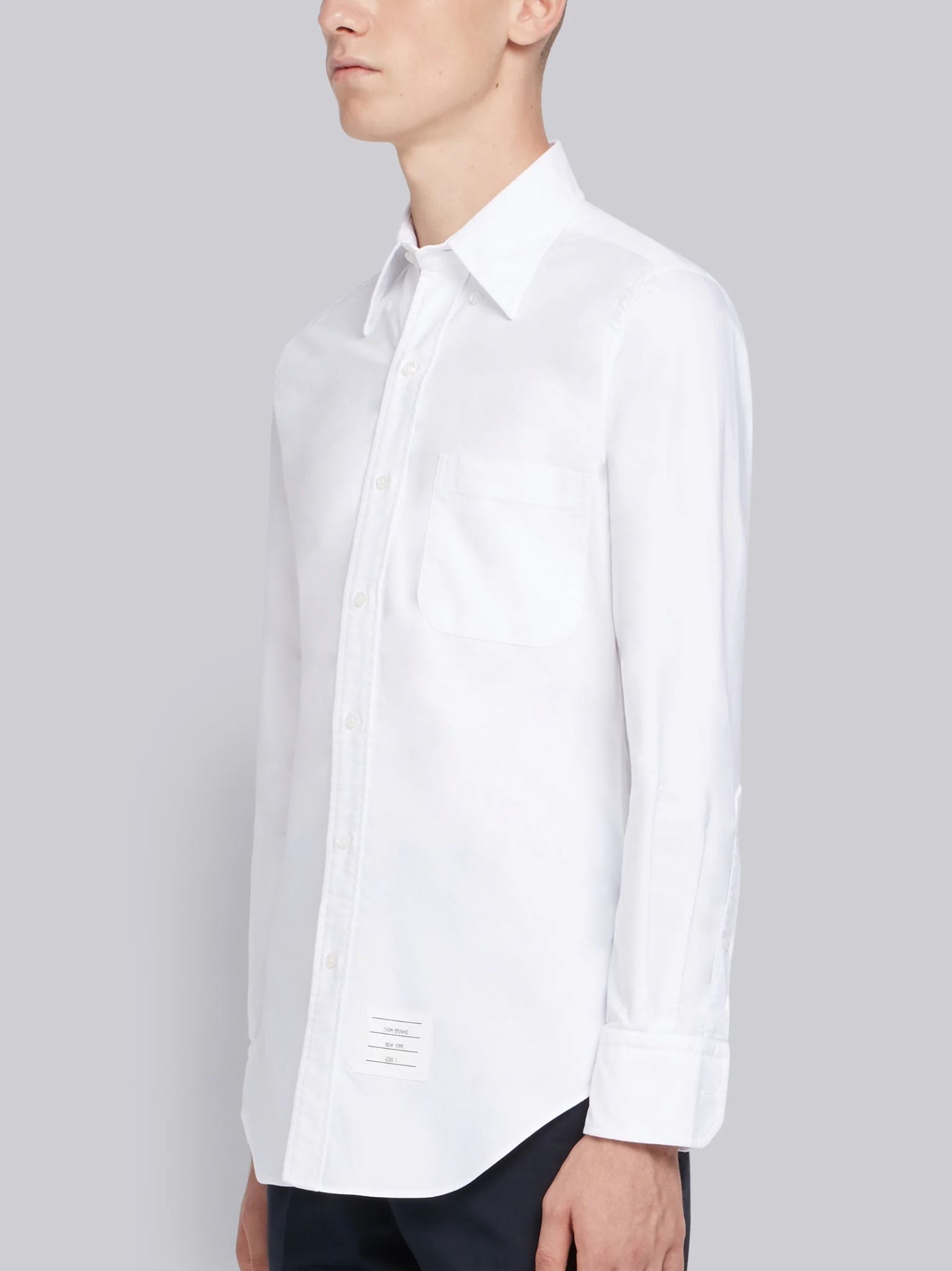 Áo Thom Browne Grosgrain Placket Oxford Shirt.