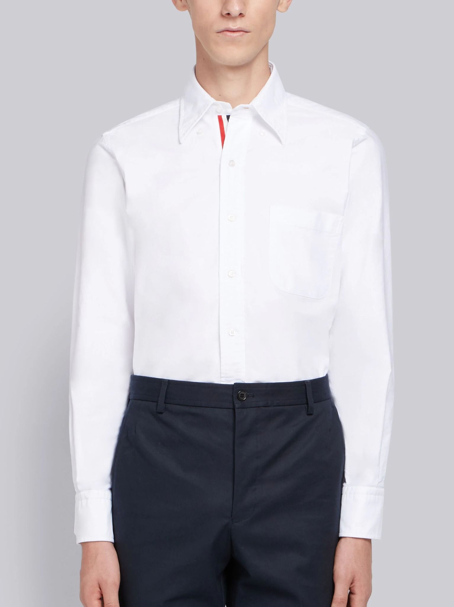 Áo Thom Browne Grosgrain Placket Oxford Shirt.