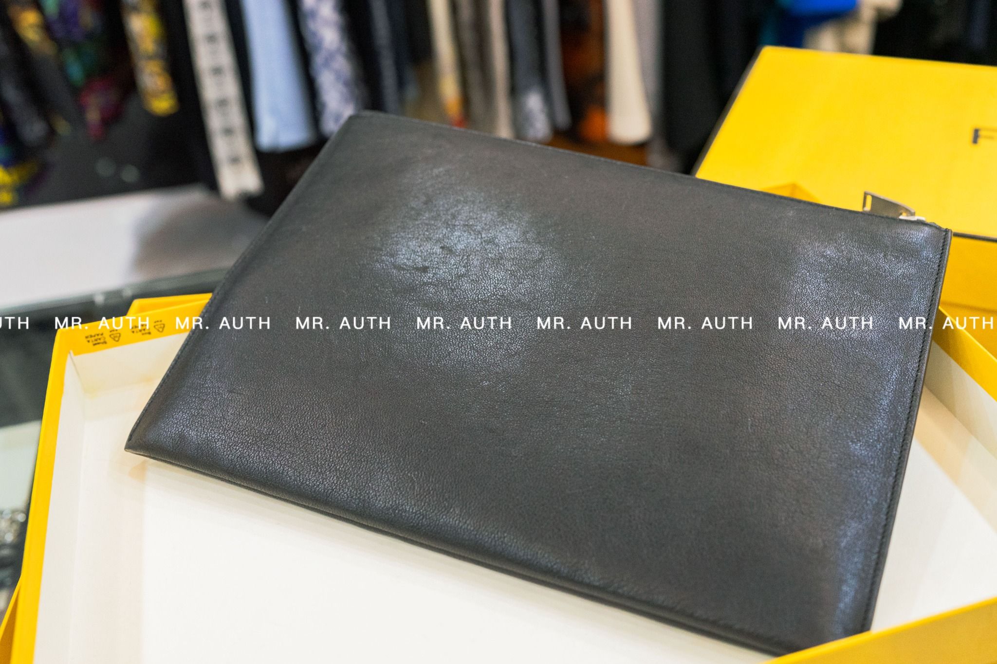 Saint Laurent Star Leather Pouch.