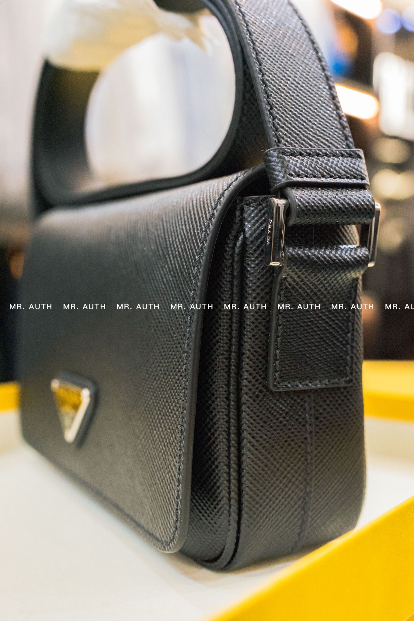 Prada Saffiano Leather Shoulder Bag.