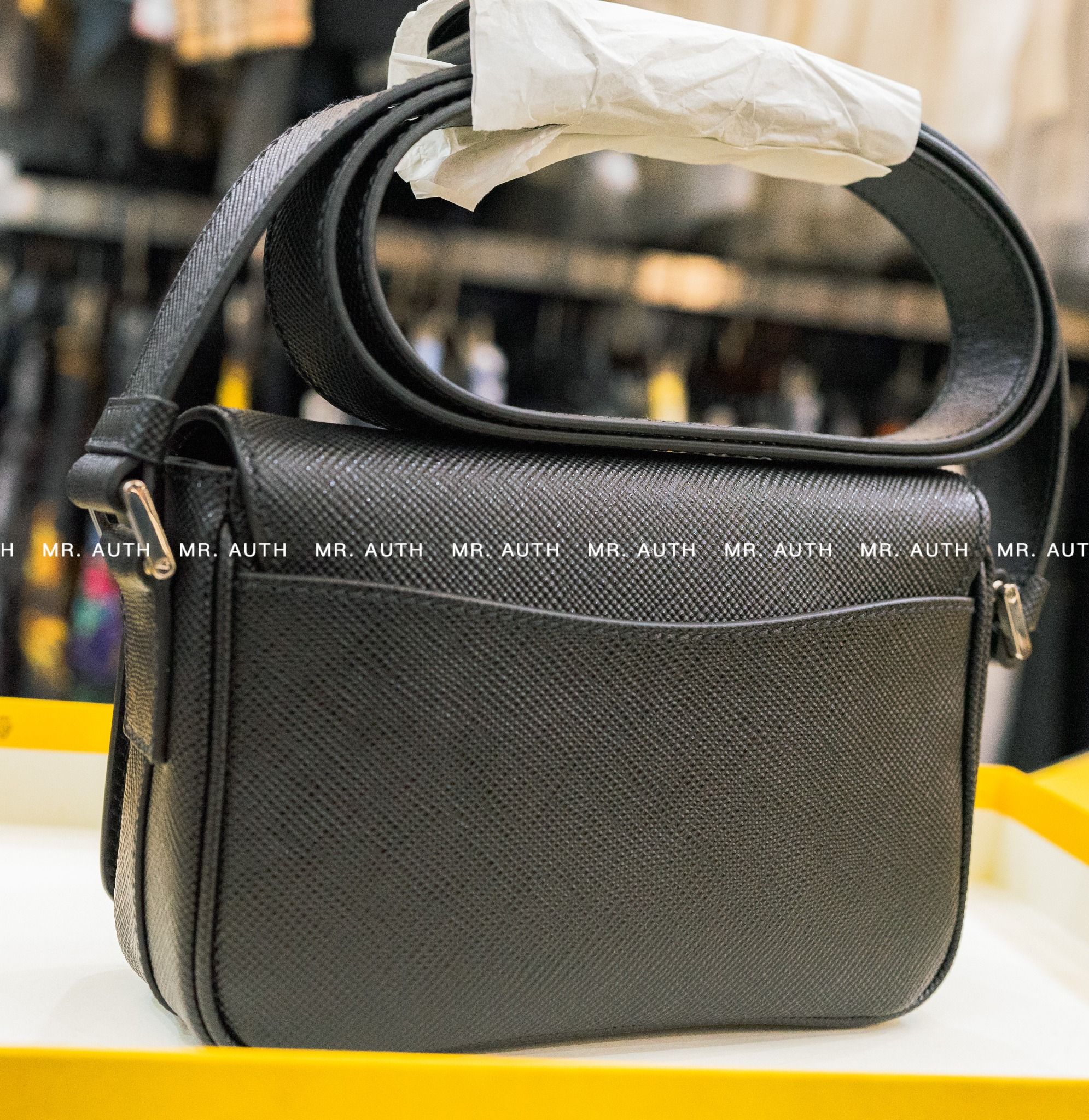 Prada Saffiano Leather Shoulder Bag.