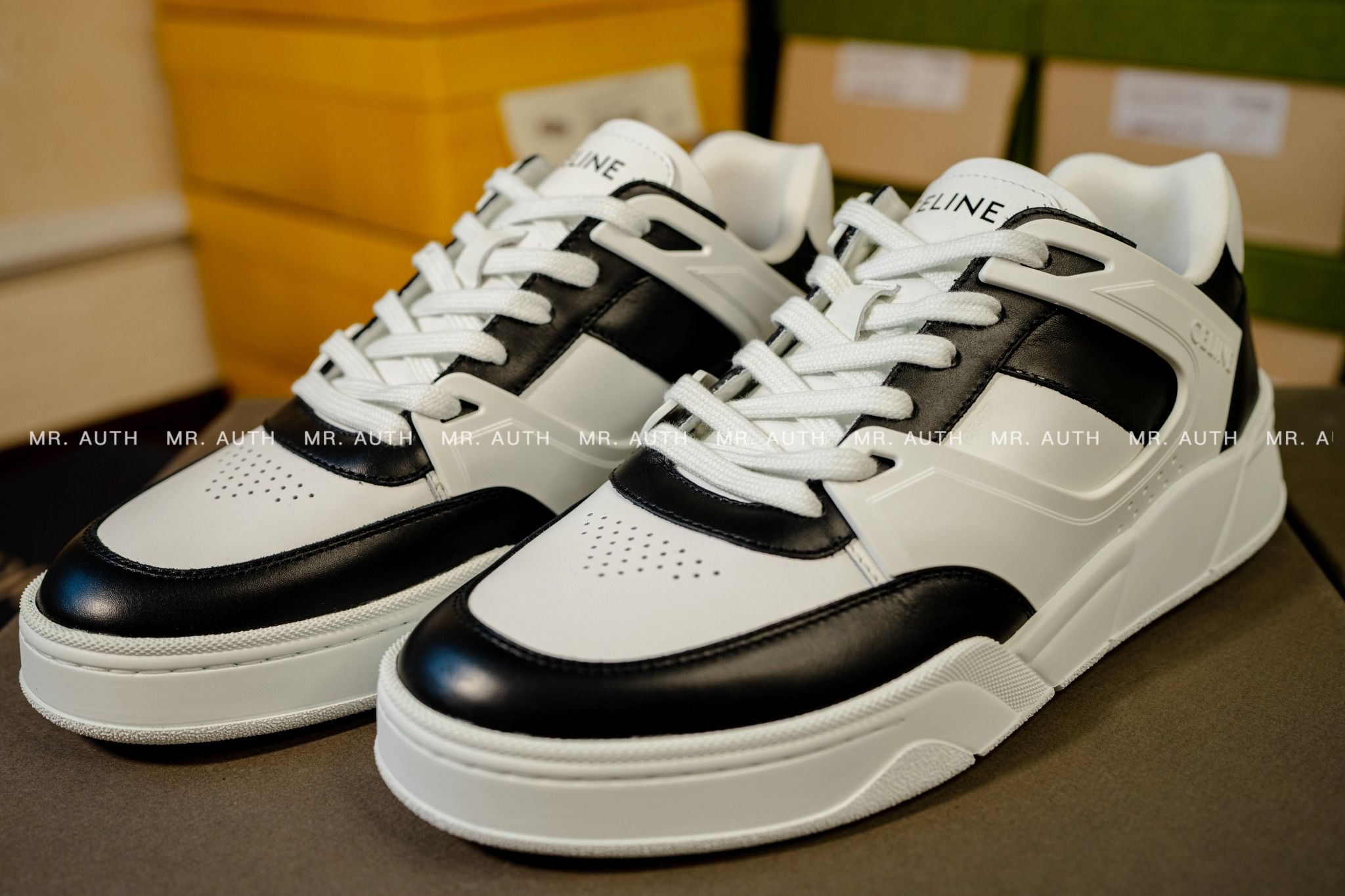 Celine Trainer CT-07 Low Lace-up Sneaker In Calfskin.