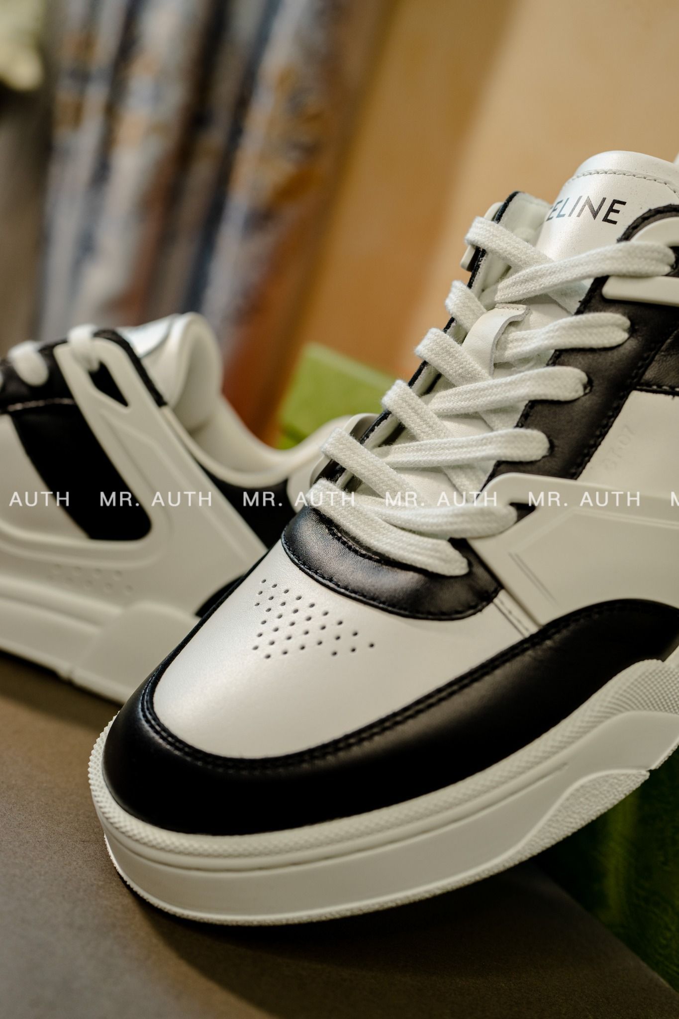 Celine Trainer CT-07 Low Lace-up Sneaker In Calfskin.