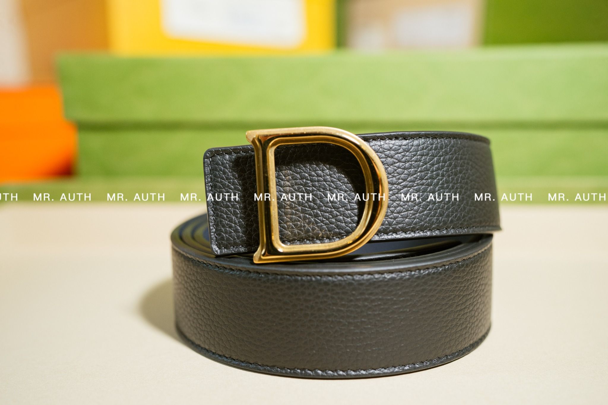 Dior D Icon Belt Buckle & Reversible Leather Belt