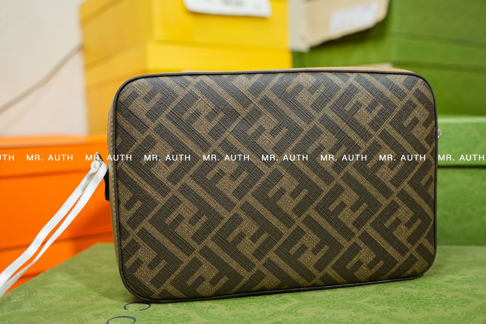 Fendi Diagonal Camera Case Multicolour leather Bag