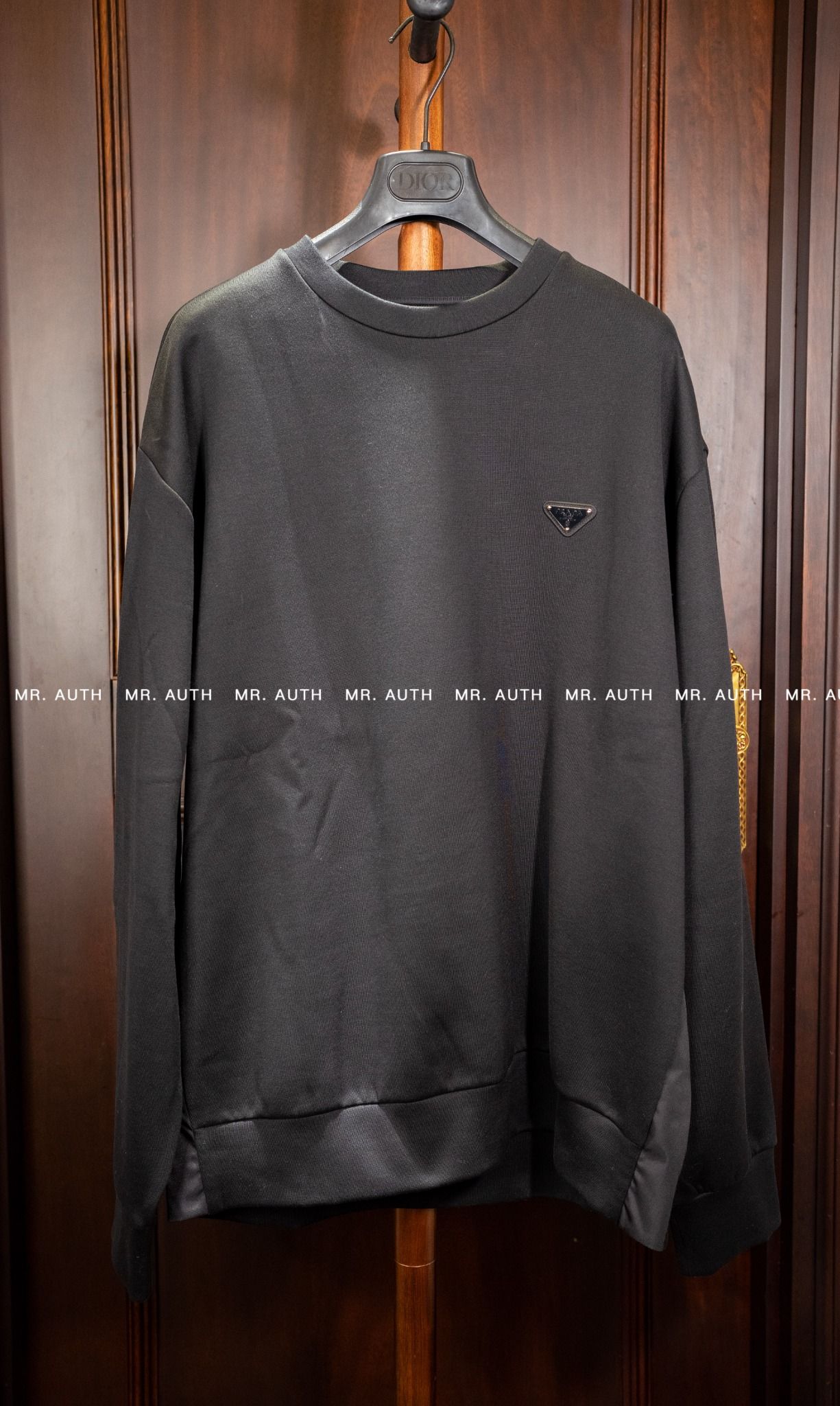 Prada triangle-logo cotton sweatshirt