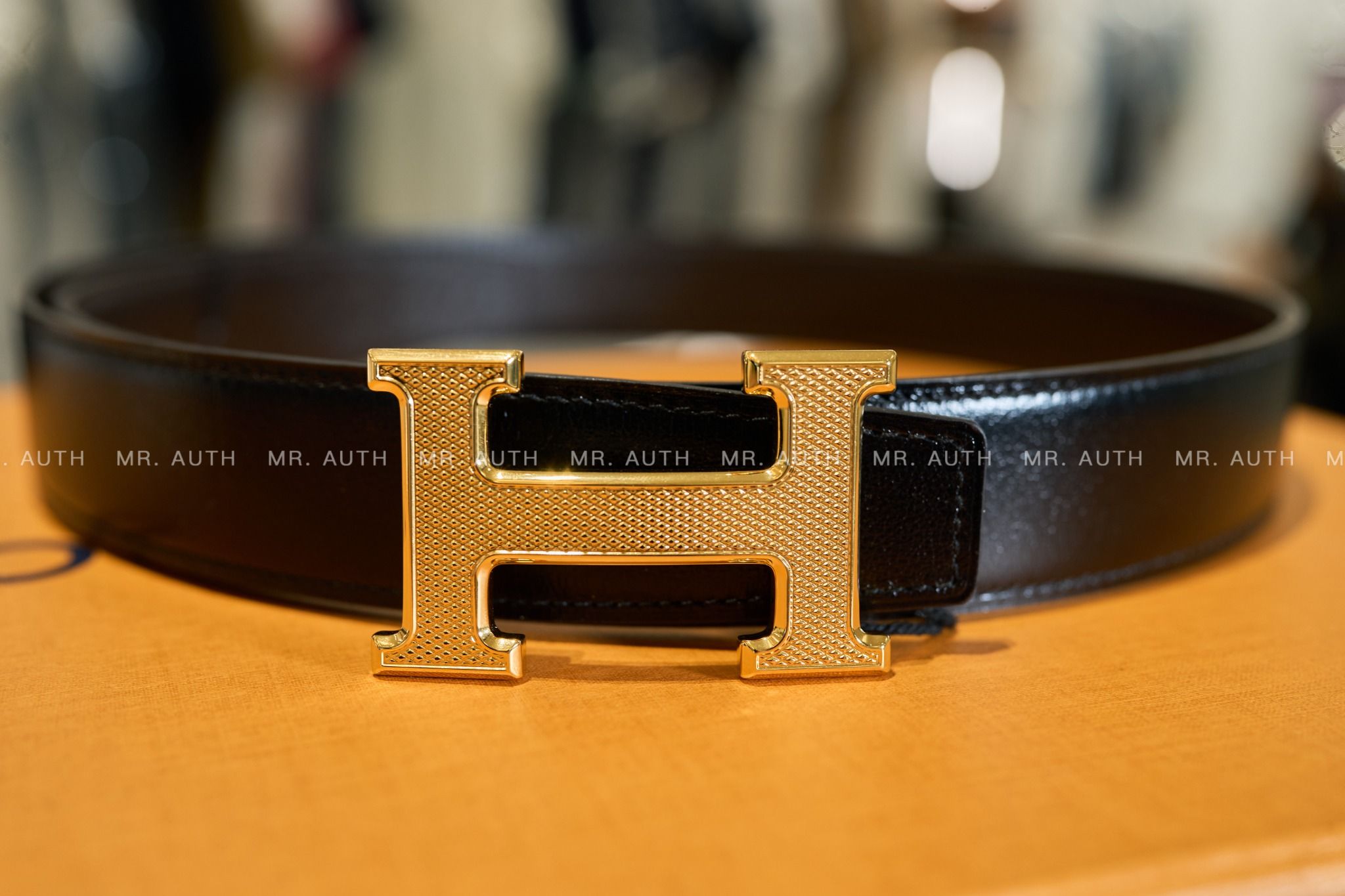 Hermes H Guillochee Belt Buckle & Reversible Leather Strap 32mm
