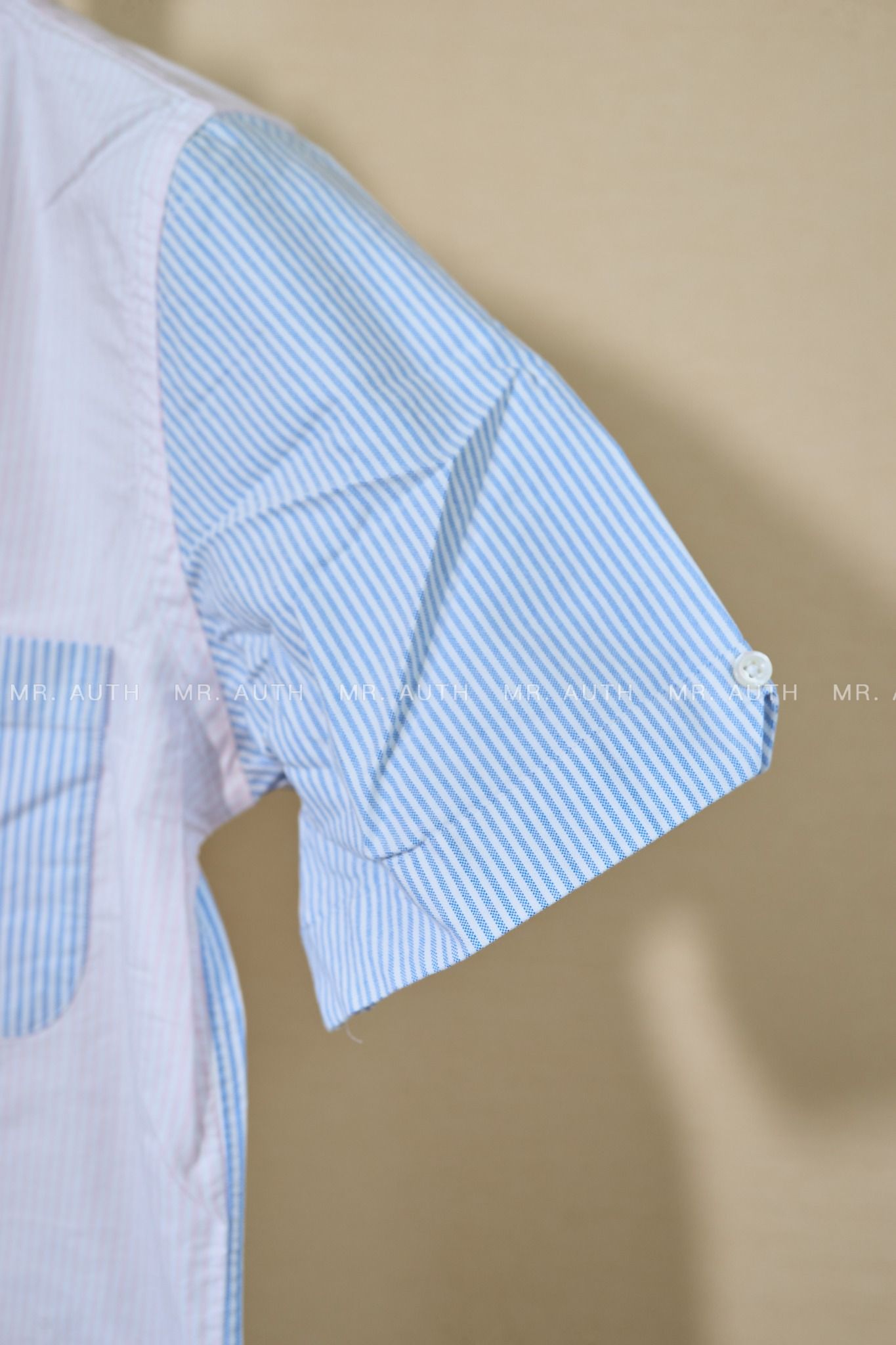 Thom Browne Funmix Madras Cotton Short Sleeve Shirt.